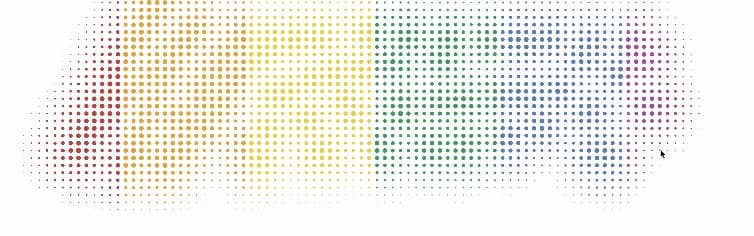 A collection of dots in the color of the rainbow